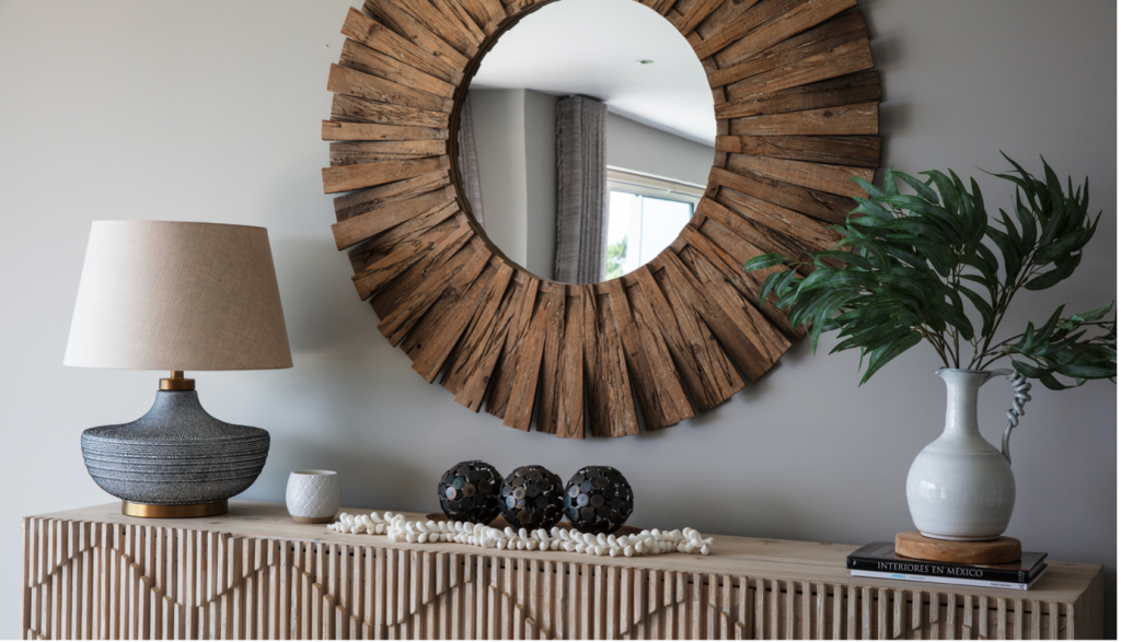 coastal interior cabinet and mirror
